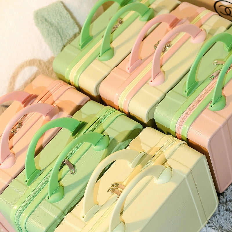 Vintage 14 Inch Cosmetic Case Mini Laptop Case Small Luggage Accompanying Gift Password Suitcase Storage Cosmetic Bag