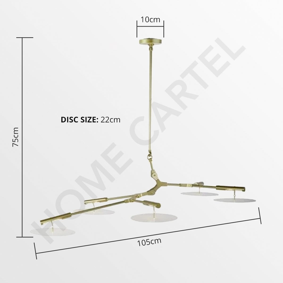 Ingrid 5 | Modern Branching Disc Chandelier