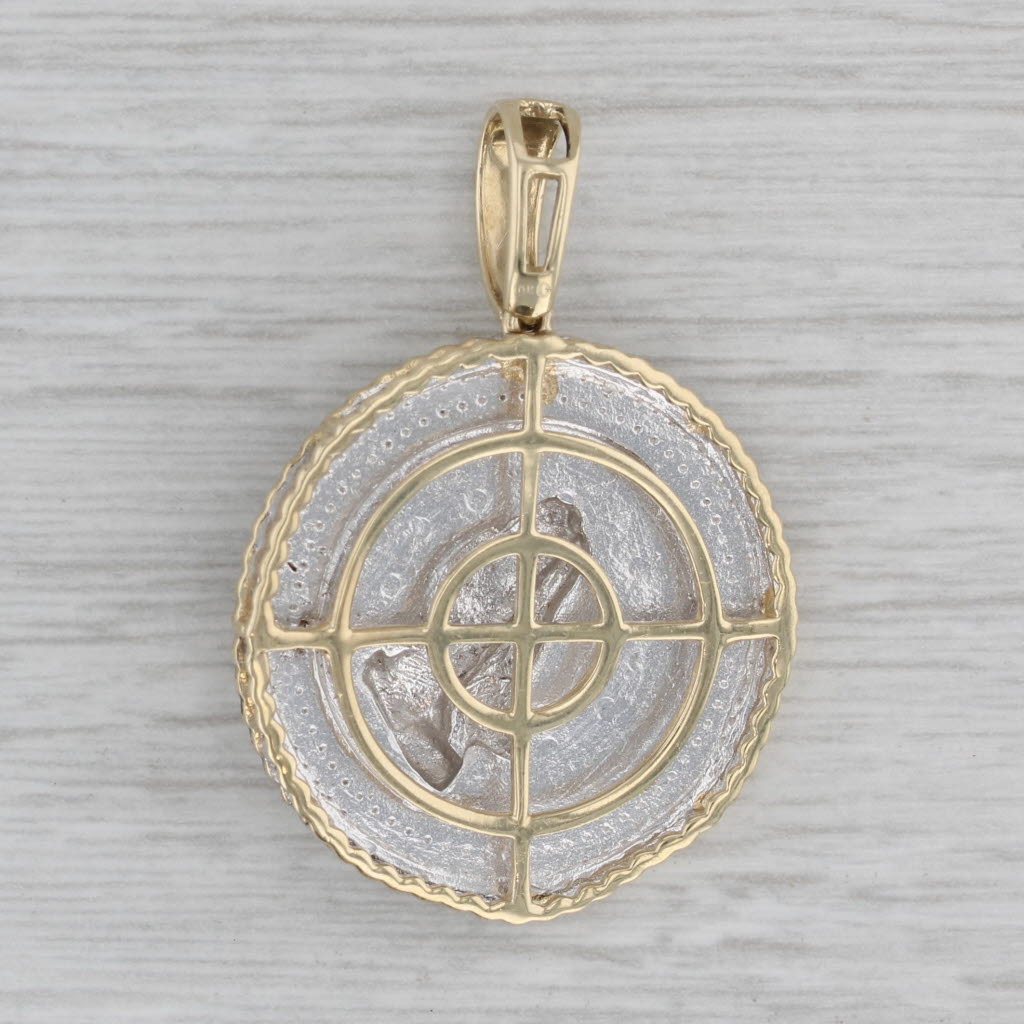 0.33ctw Diamond Framed Prayer Hands Medallion Pendant 10k Yellow Gold