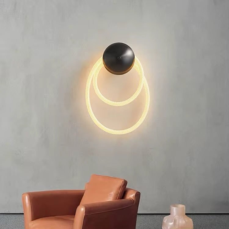 Modern Brass LED Ring Wall Light
