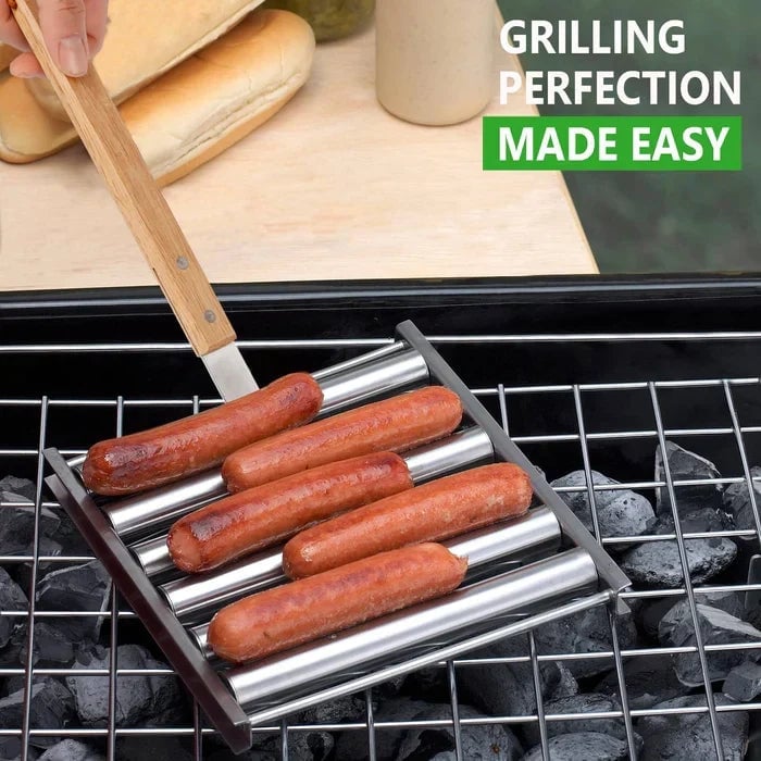 🔥Hot Sale 49% Off –Hotdog Roller Stainless Steel Sausage Roll Rack