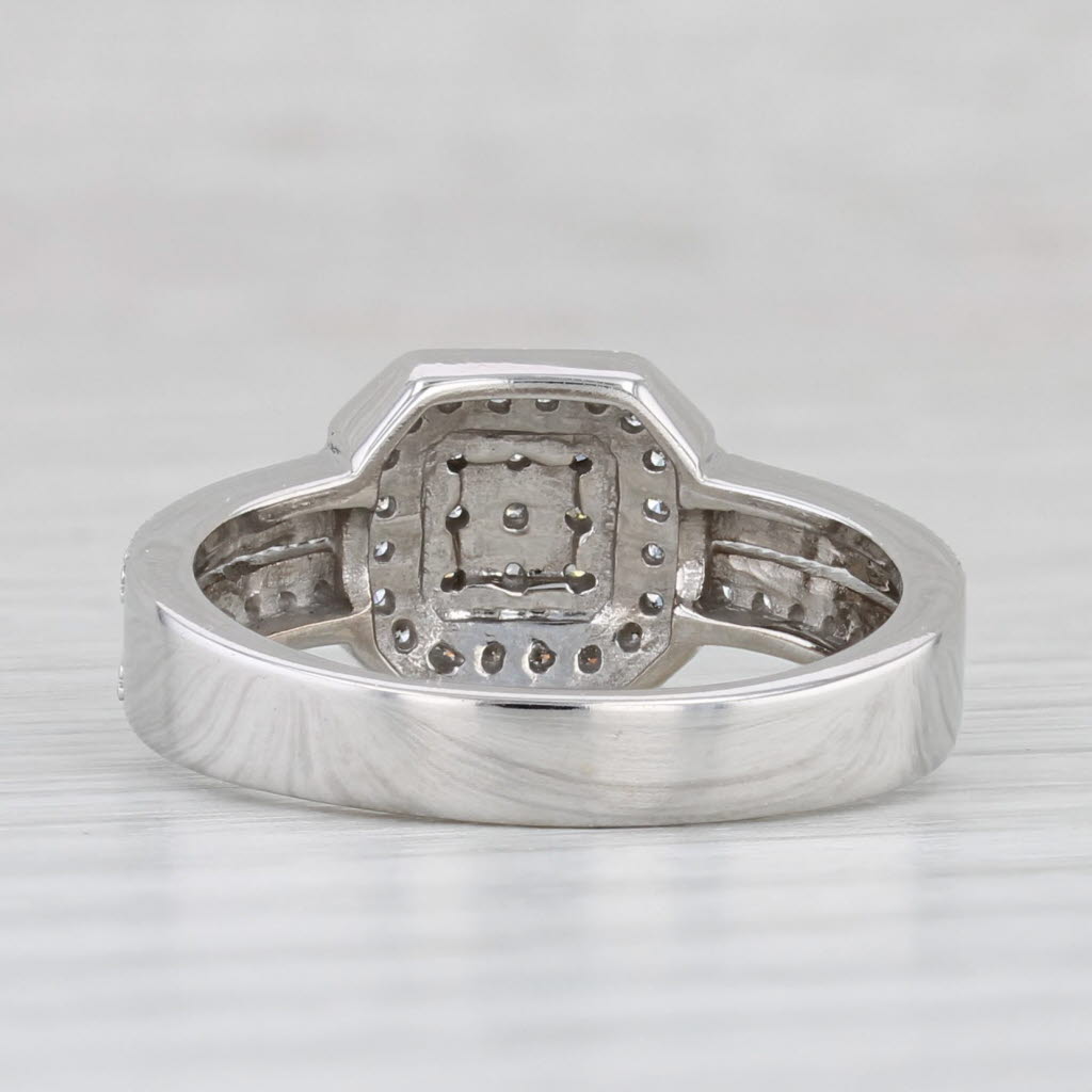 0.35ctw Diamond Pave 14k White Gold Square Halo Ring