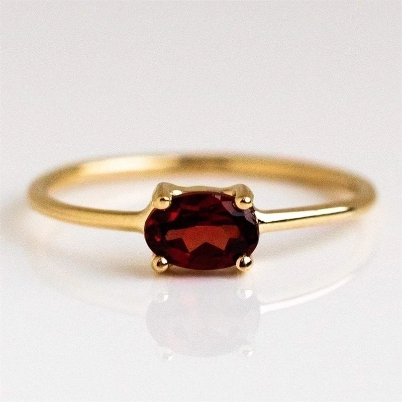 Copper Geometric Zircon Rings