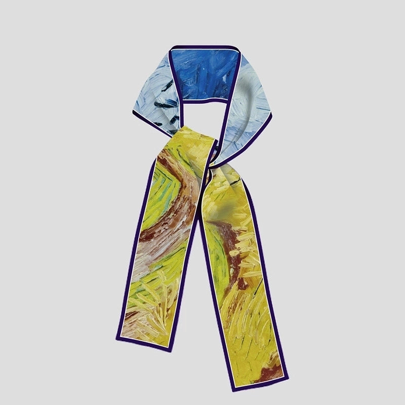 Women's Artistic Oil Painting Polyester Silk Scarf