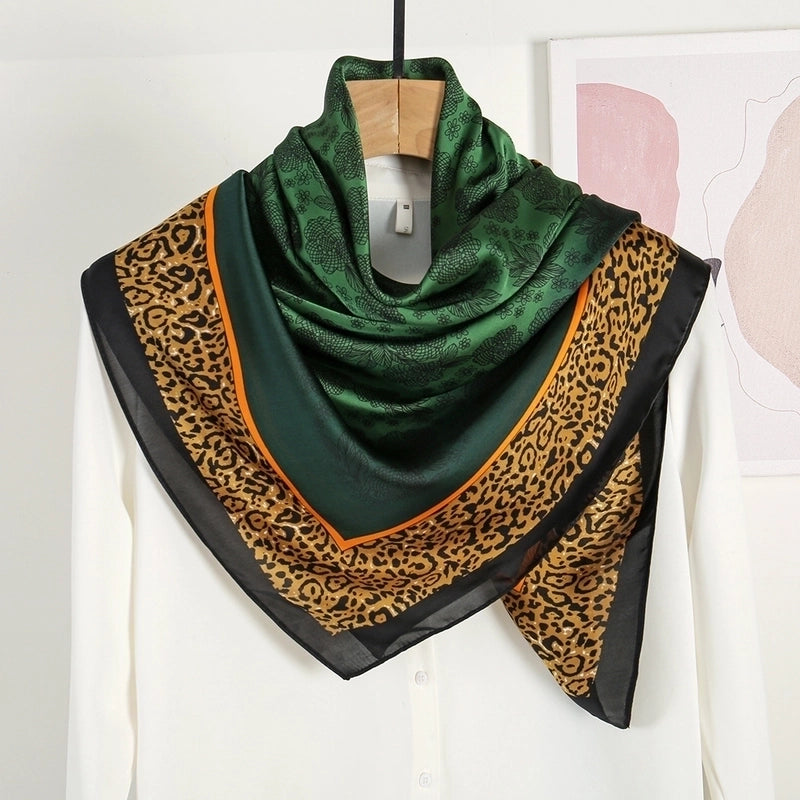 Women's Ethnic Style Sweet Color Block Satin Printing Scarf