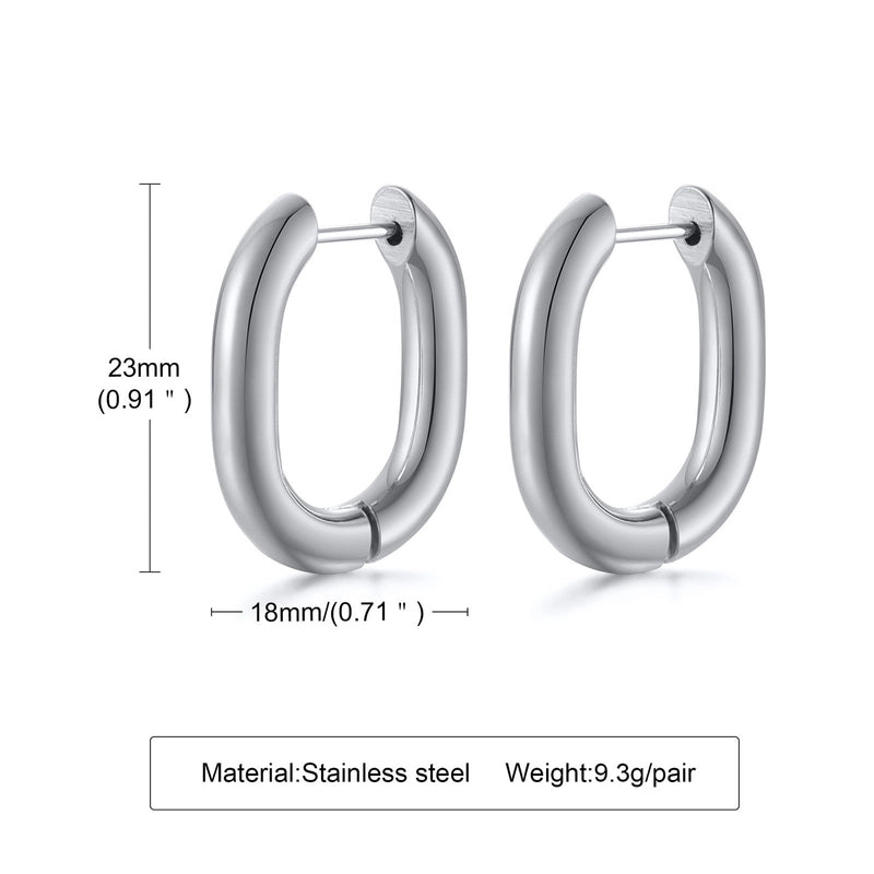 1 Pair Minimalist Geometric Plating 201 Stainless Steel Gold Plated Hoop Earrings