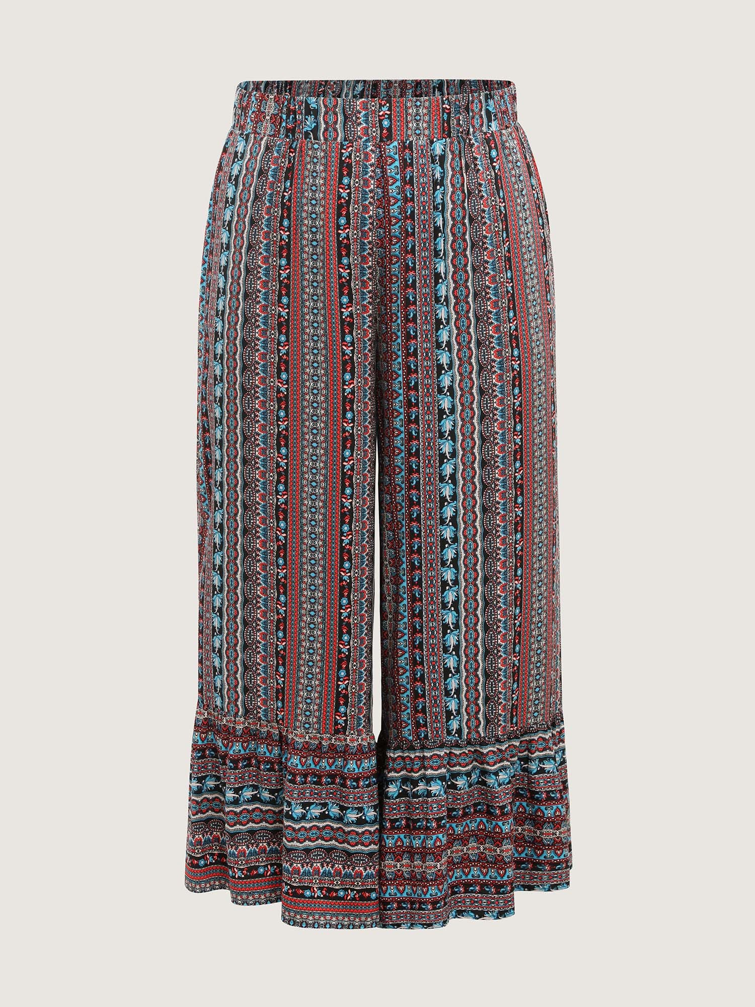Boho Stripes Stretchy Waist Pants
