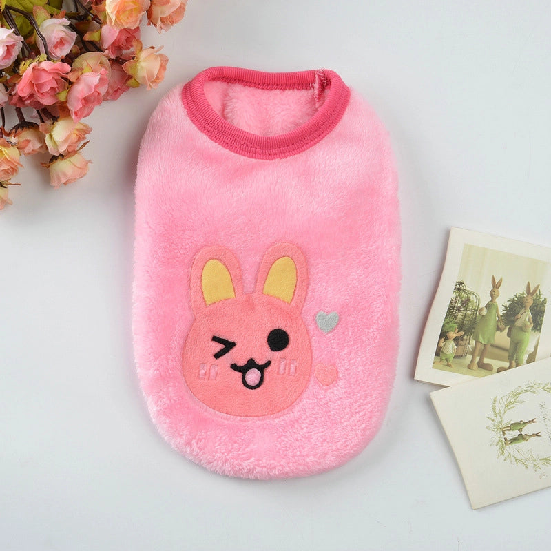 Flannel Milk Dog Clothes Small Dog Puppy Cat Dog Autumn And Winter Pet Rabbit Teacup Dog Warm Vest