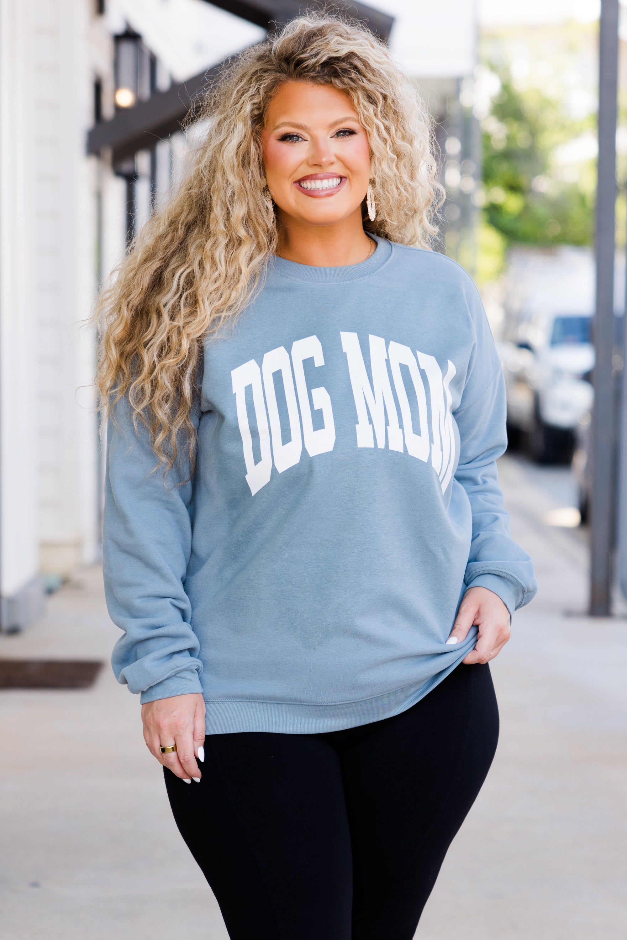 Dog Mom Pullover. Denim