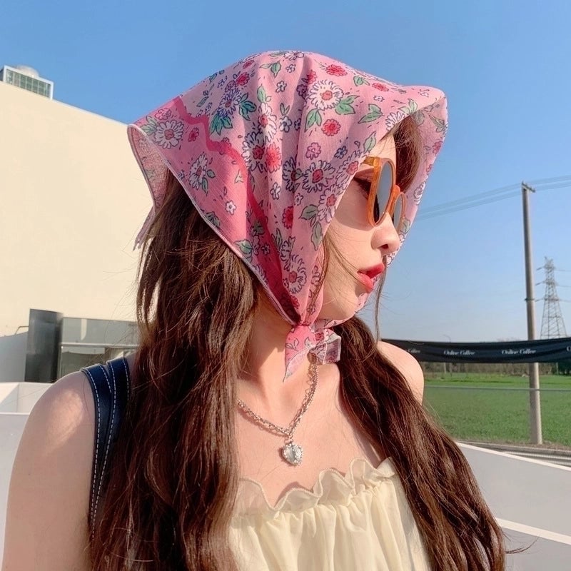 Women's Sweet Pastoral Flower Polyester Printing Bandanas