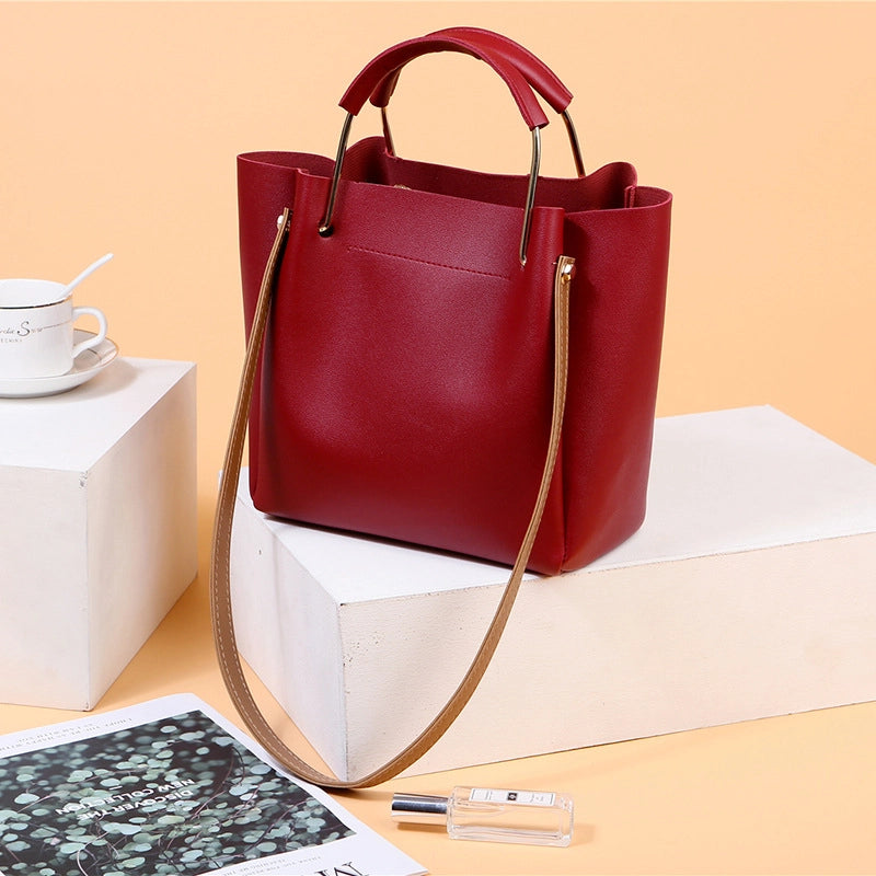 Women's Medium All Seasons Pu Leather Vintage Style Tote Bag