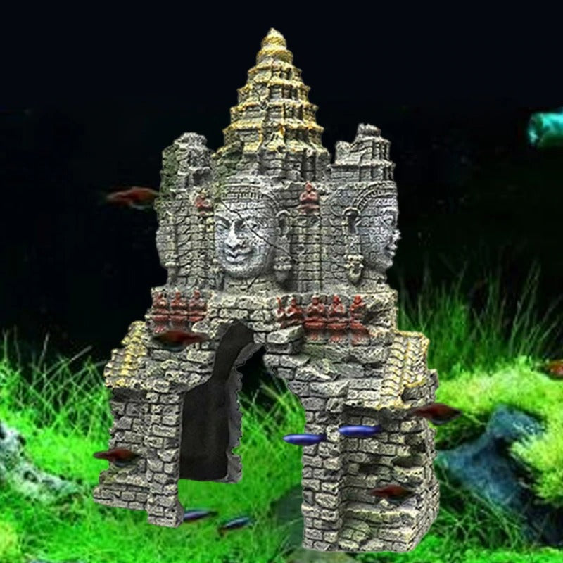 Ancient Cambodian Erawan Statue Ornament For Aquarium