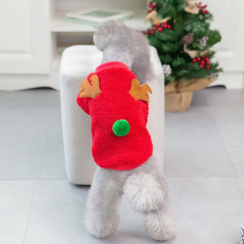 Casual Polar Fleece Christmas Christmas Tree Santa Claus Pet Clothing