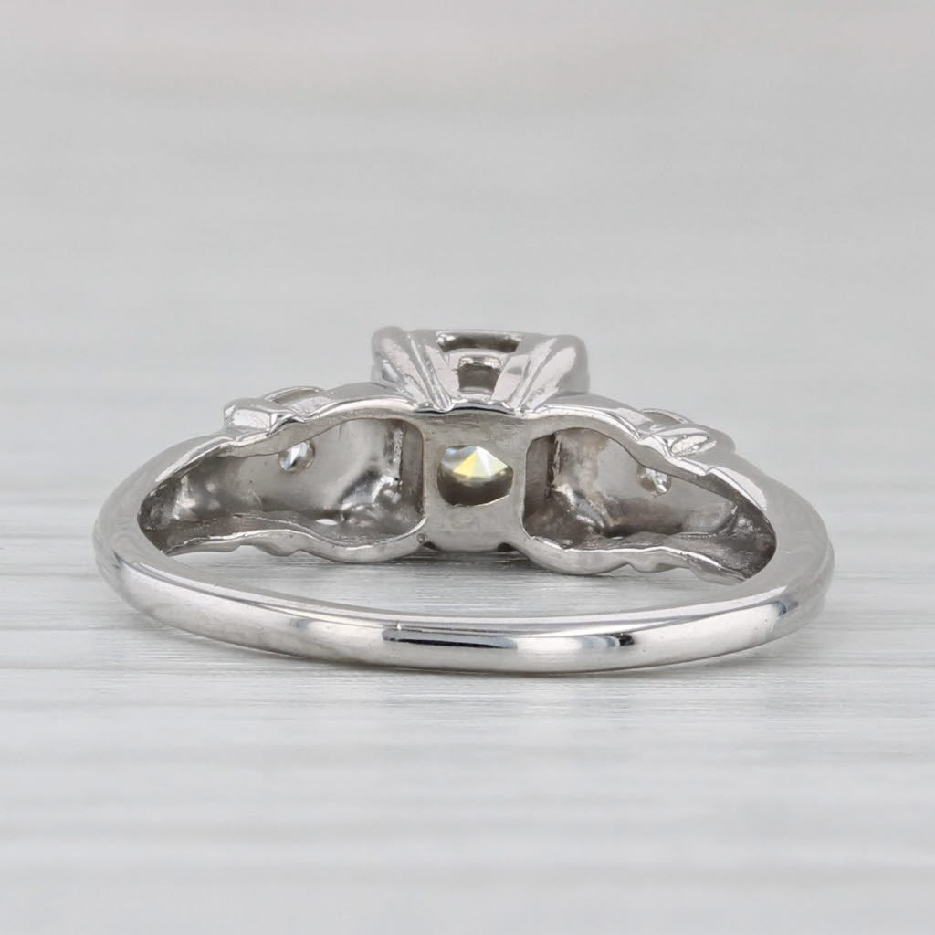 Vintage 0.10ctw Diamond Engagement Ring 14k White Gold Size 4.5