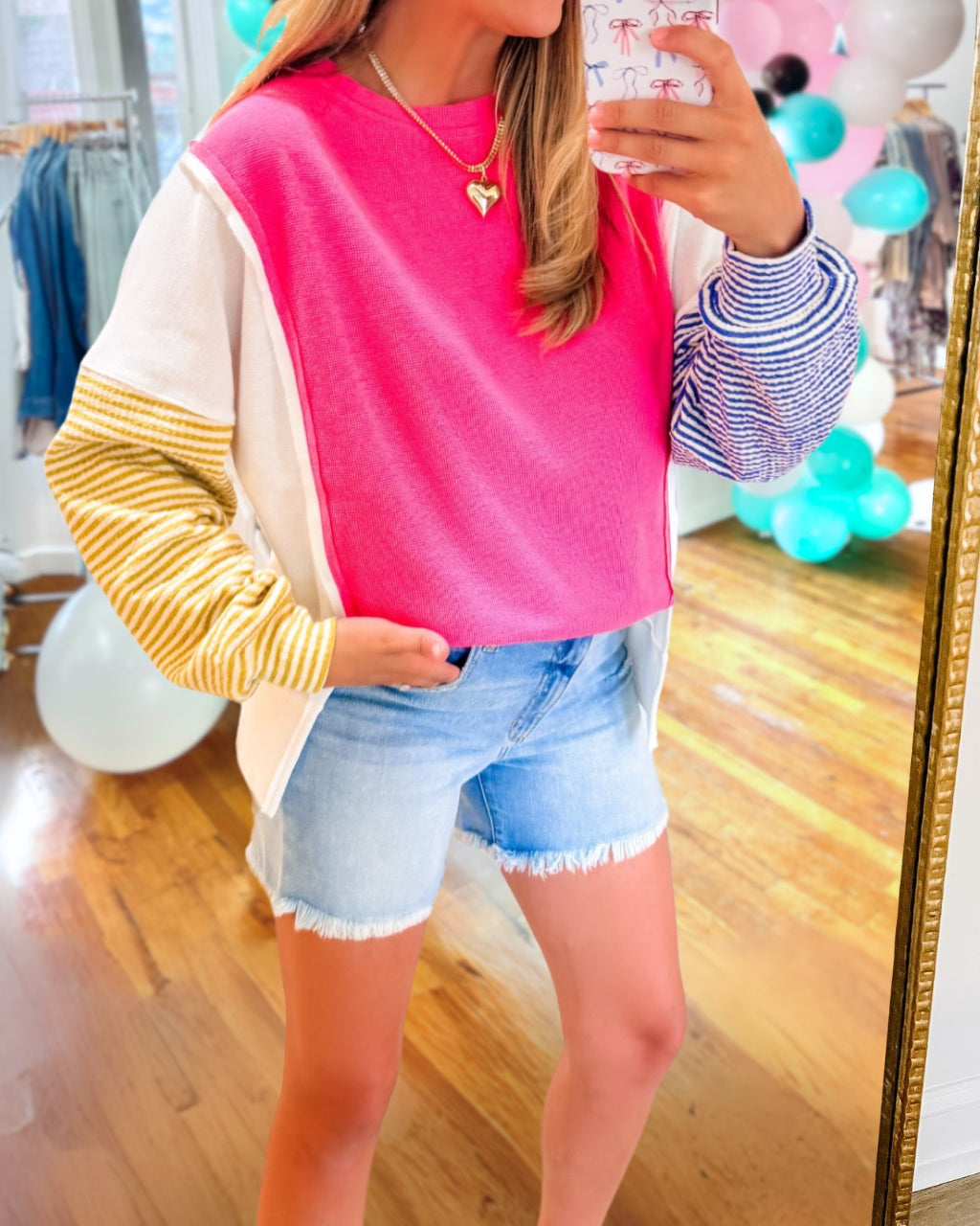 Pink Mix Match Pullover