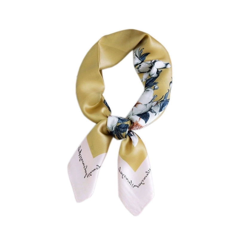 Women's Minimalist Printing Satin Silk Scarf