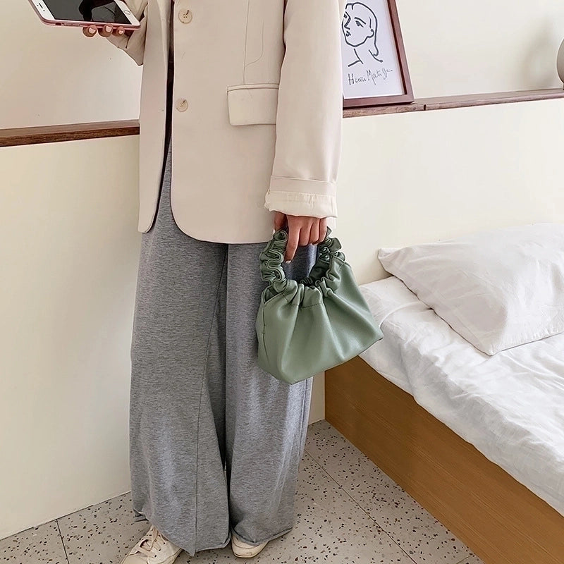 Retro Shoulder Bag Soft Fold Ring Dumpling Bag Simple Messenger Bag Large Capacity
