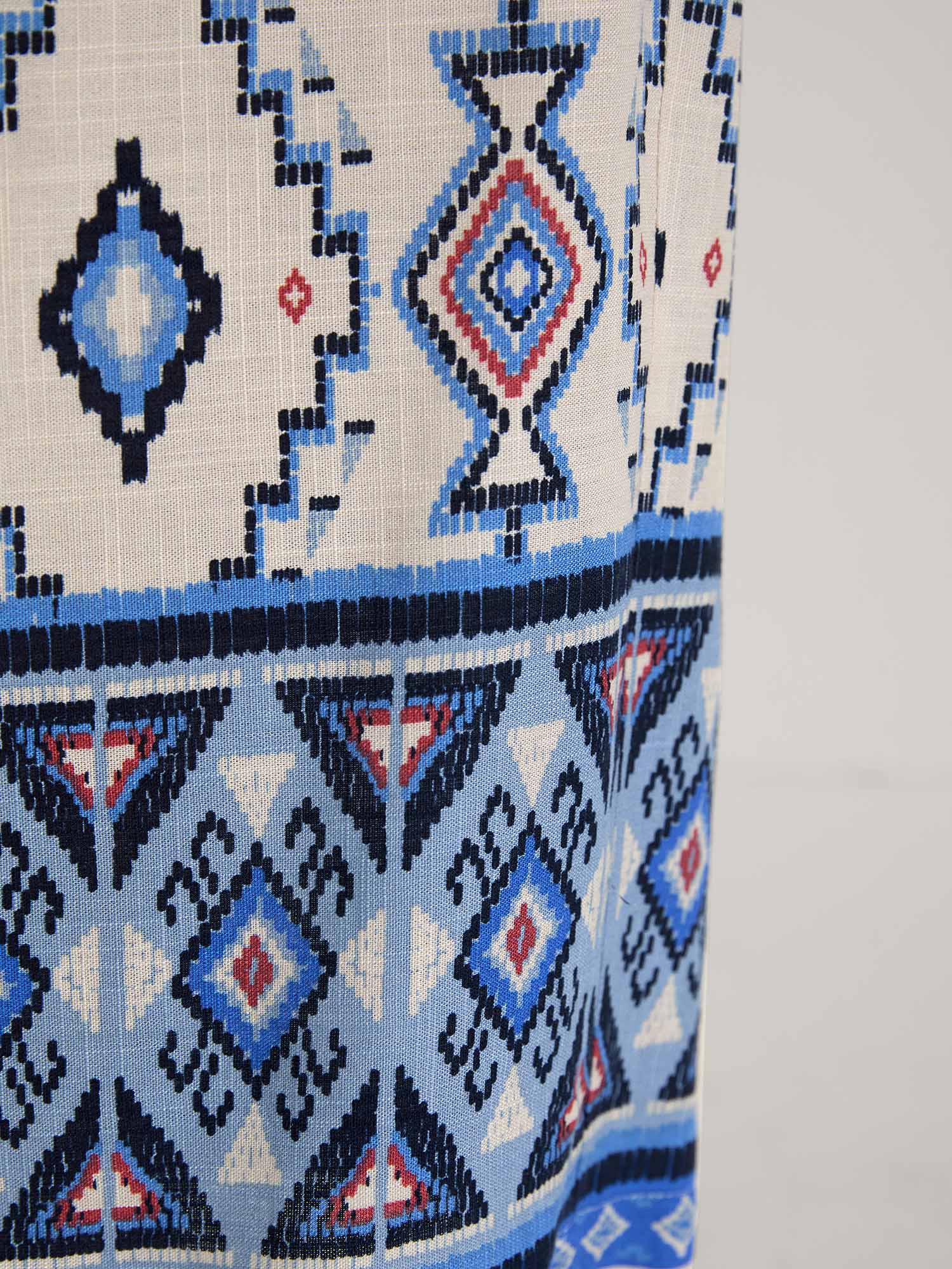 Boho Print Pockets Wide-Leg Pants
