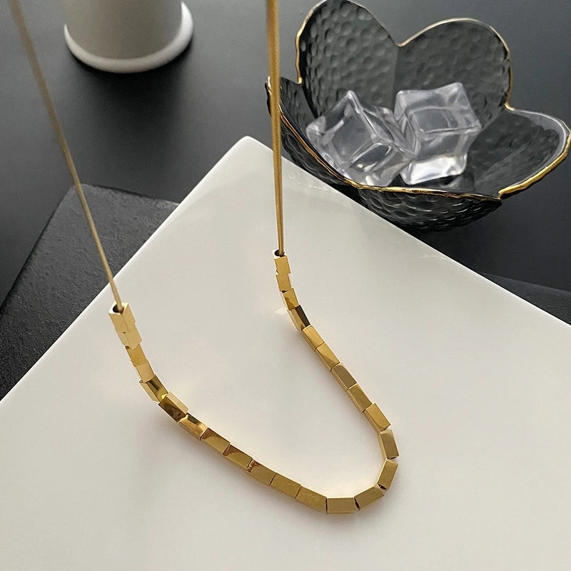 Fashion Geometric Titanium Steel Titanium Steel 18K Gold Plated Gold Plated Silver Plated Tassel Necklace