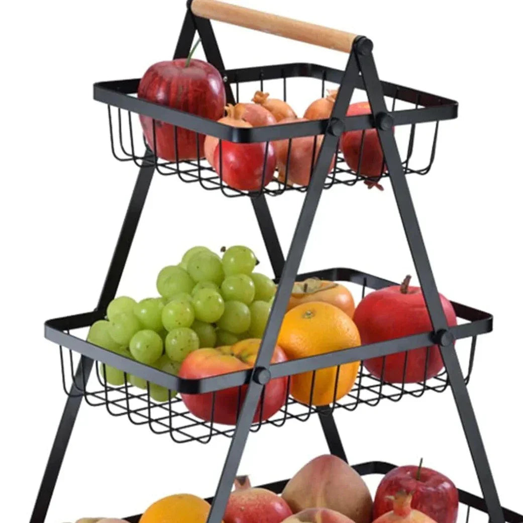 KITCHEN 3-TIERS COUNTER TOP FRUITS & VEGETABLES BASKET