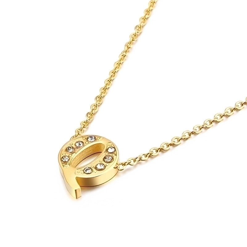 Letter Titanium Steel 18K Gold Plated Necklace