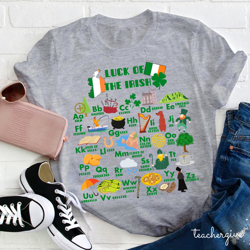 Luck Of The Irish Alphebat Teacher T-Shirt