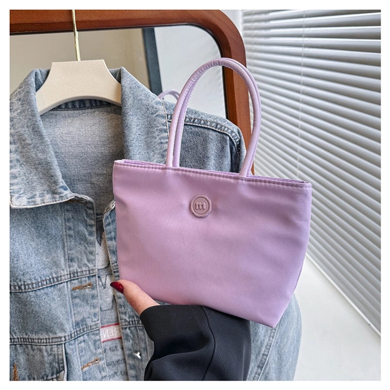 Women's Nylon Solid Color Basic Classic Style Square Zipper Handbag