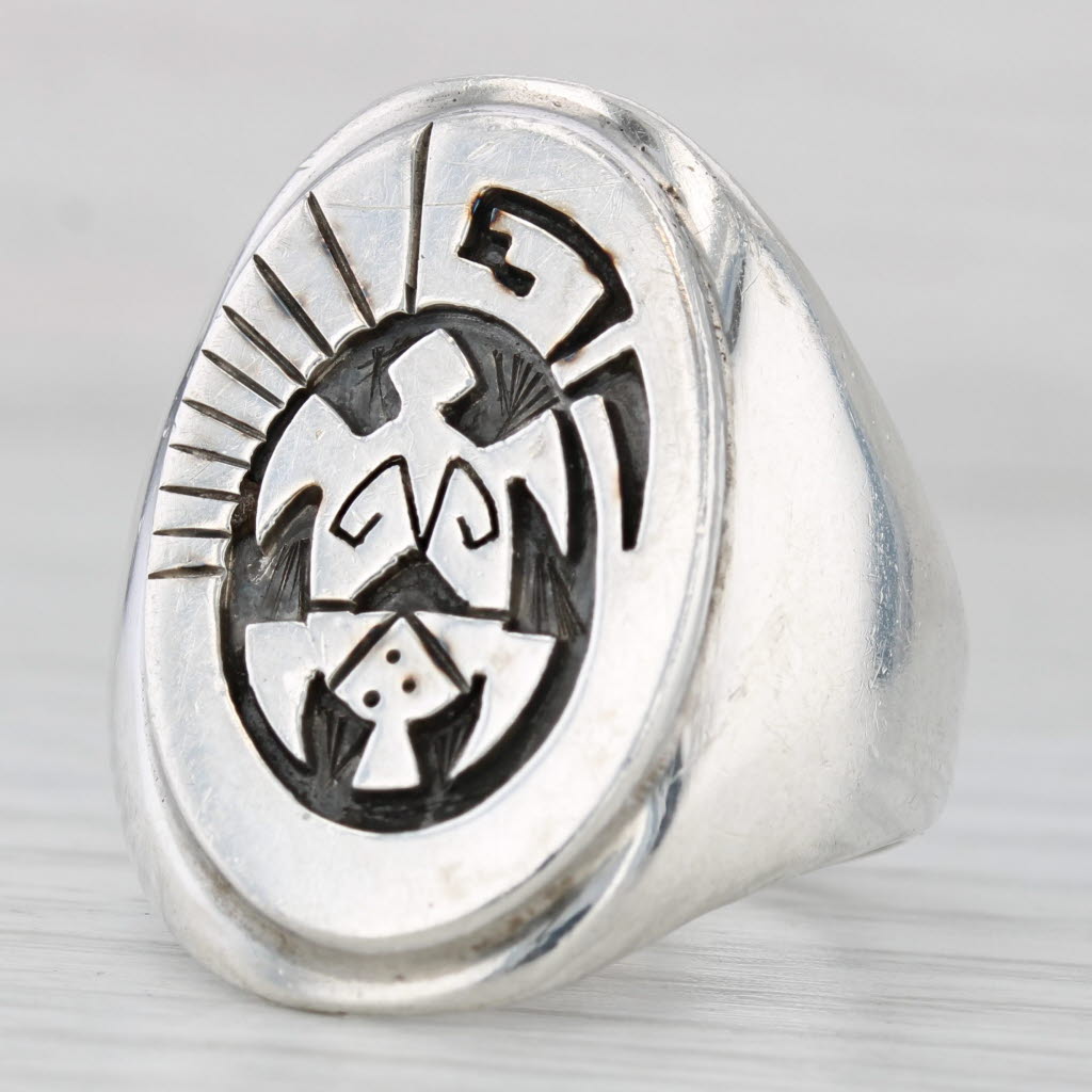 Large Peterson Native American Navajo Turtle Ring Sterling Silver Size 11