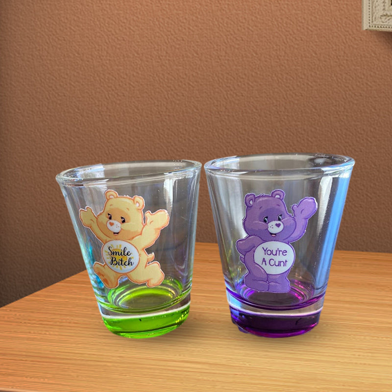 Swear Bears Shot Glasses. 6 Pieces