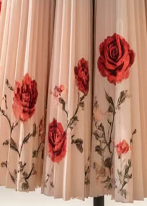 Chic Gradient Color Wrinkled Print Cotton Skirt Summer