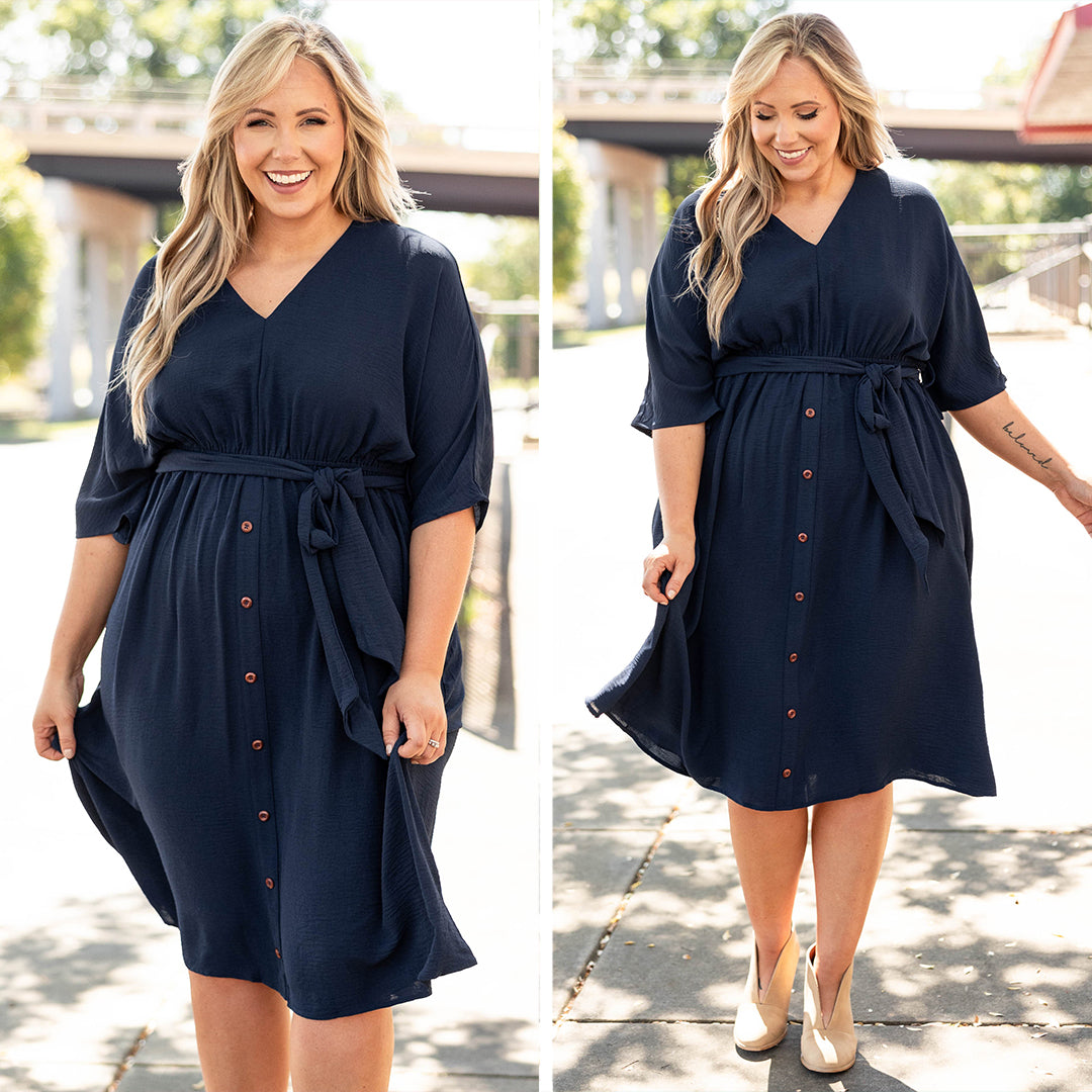 Hopelessly Yours Dress. Navy