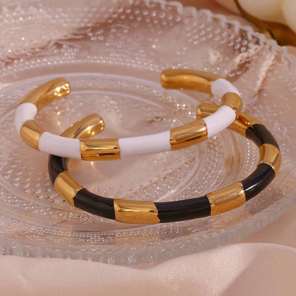 Minimalist Circle Stainless Steel 18K Gold Plated Bangles