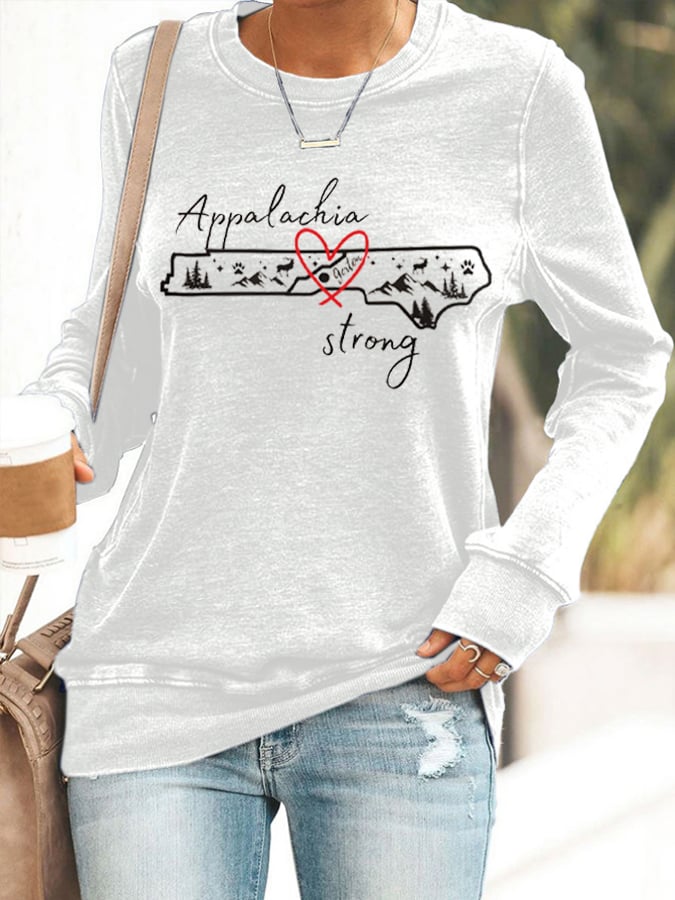 Women's Appalachian Strong Hurricane Print Casual Sweatshirt