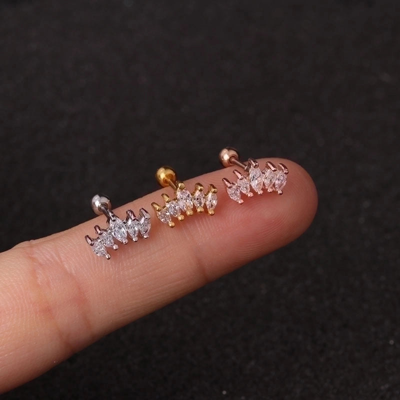 Ear Cartilage Rings & Studs Novelty Flower 316L Stainless Steel  Copper