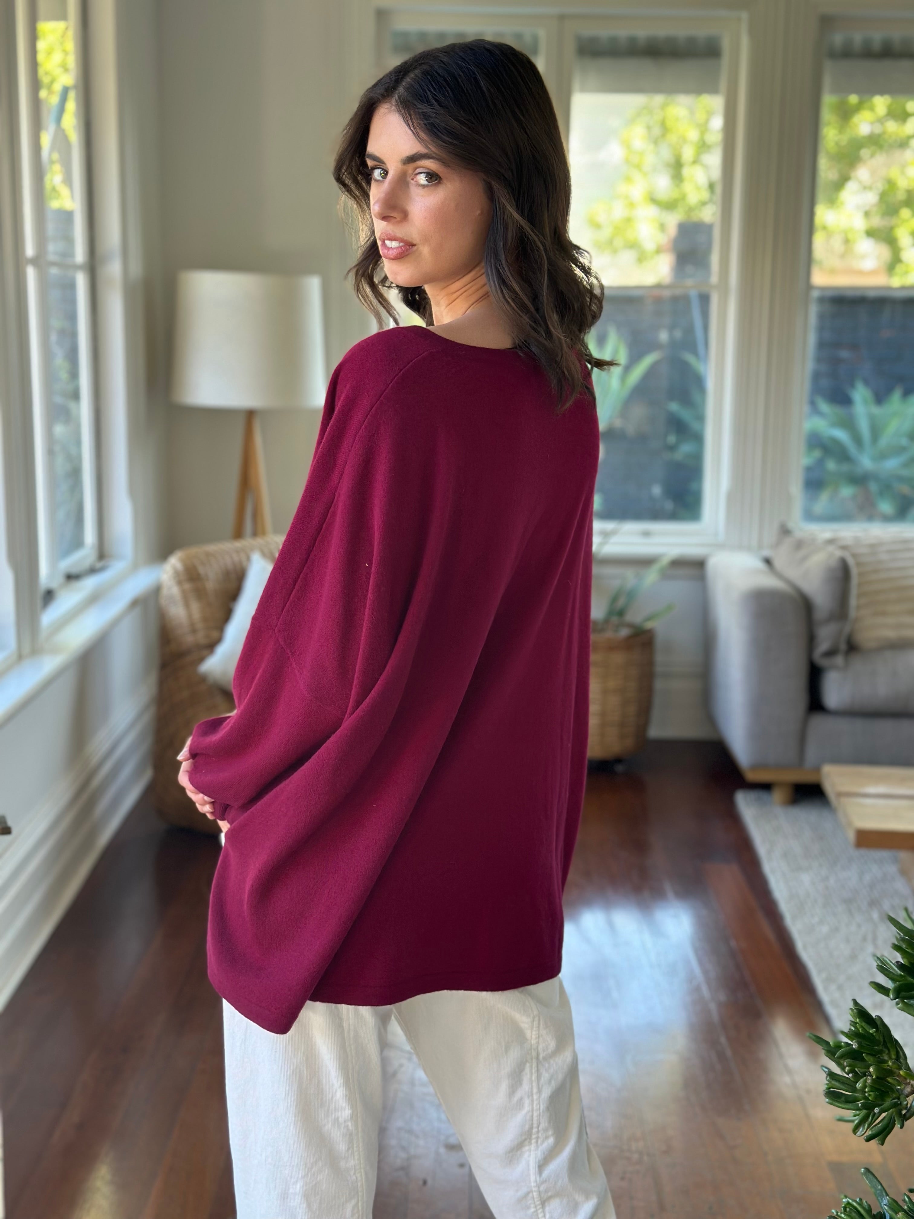 relaxed boyfriend knit- pinot cashmere