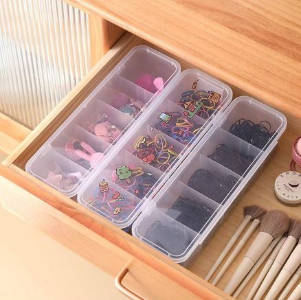 1pc Household Hair Accessories Storage Box. Five Compartment Storage Box For Storing