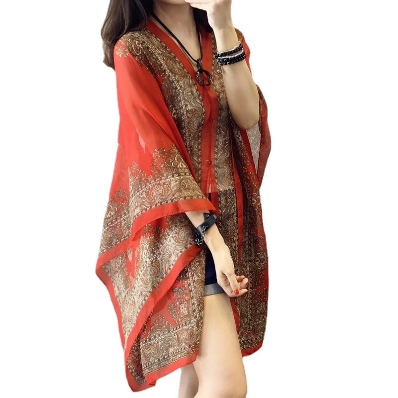 Women's Minimalist Printing Satin Silk Scarf