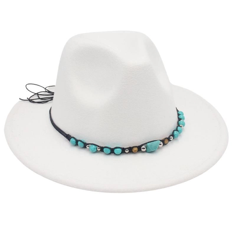 Western Cowboy Hat Big Brim Mountaineering Hat Spring And Summer New Emerald Felt Hat Ethnic Tibetan Hat