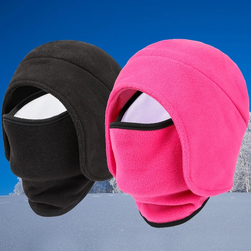 Winter Outdoor Cycling Pullover Cap Men's And Women's Soft Skin-Friendly Cold-proof Ski Cap Polar Fleece Removable Warm Cap