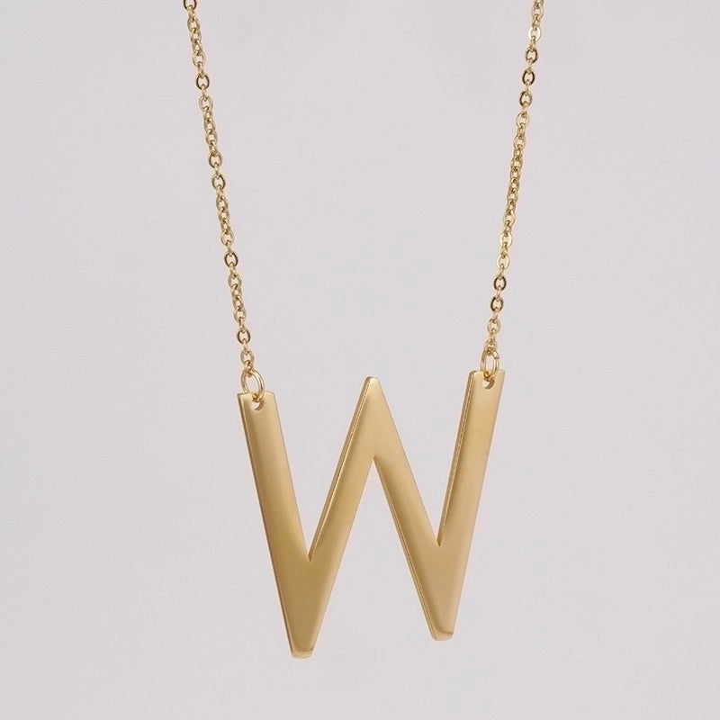 Fashion Letter 304 Stainless Steel 18K Gold Plated Plating Stainless Steel Necklaces