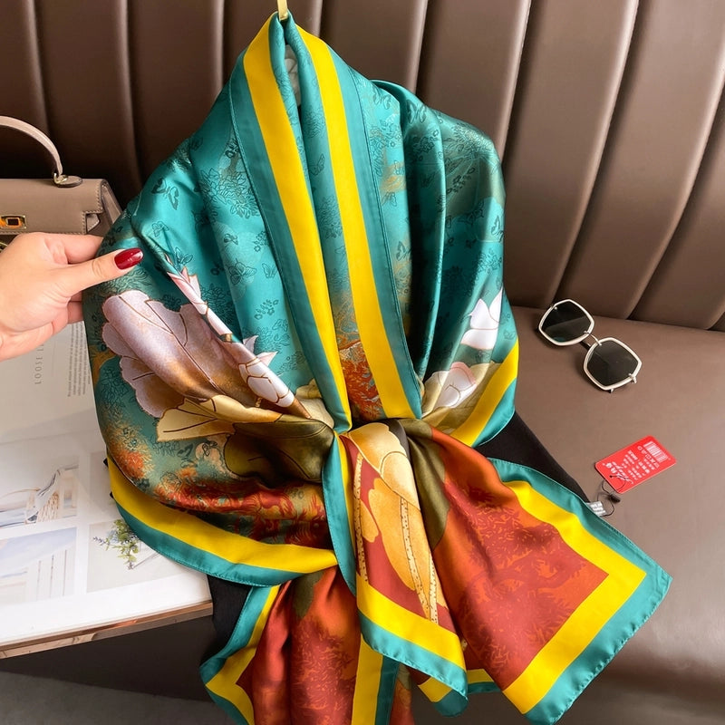 Women's Casual Elegant Minimalist Geometric Satin Silk Scarf