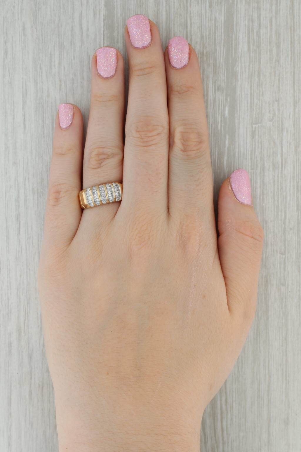 0.50ctw Diamond Ring 14k Yellow Gold Size 10 Men's