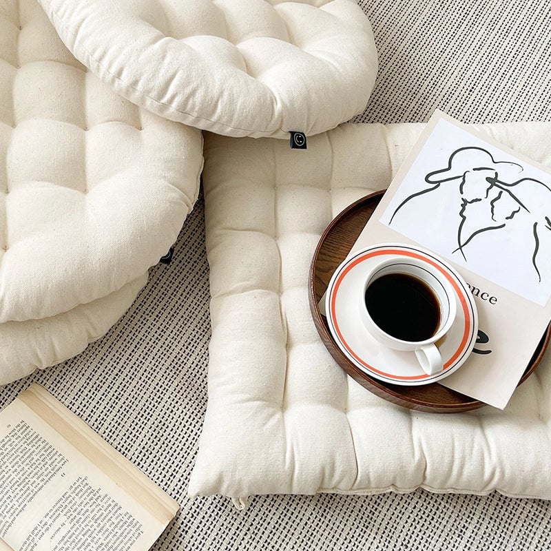 Elegant Minimalist Solid Color Cotton Blend Seat Cushion