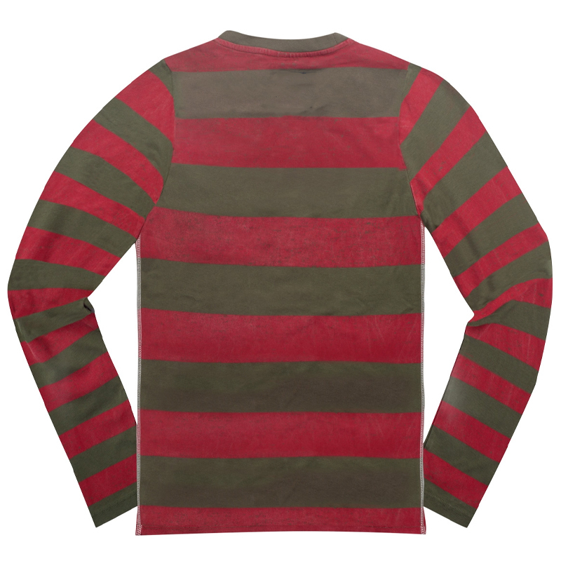 Motorcycle Contrast Striped Cotton Long-Sleeved T-Shirt