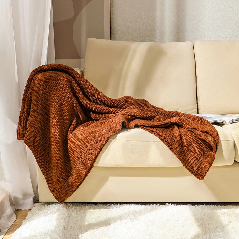 Waffle Sofa Blanket Knitted Blanket Office Air Conditioning Lunch Break Blanket Shawl Blanket Casual Blanket Bed Cover Blanket Small Blanket