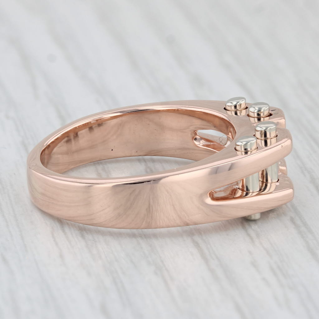 0.17ct Round Solitaire Diamond Ring 14k Rose Gold Size 11.5 Men's