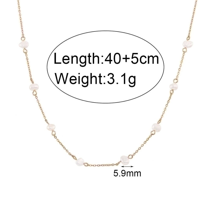 Basic Minimalist Classic Style Geometric 304 Stainless Steel 18K Gold Plated Necklace