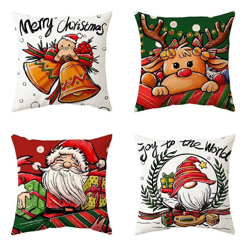 Fashion Christmas Tree Santa Claus Elk Polyester Pillow Cases