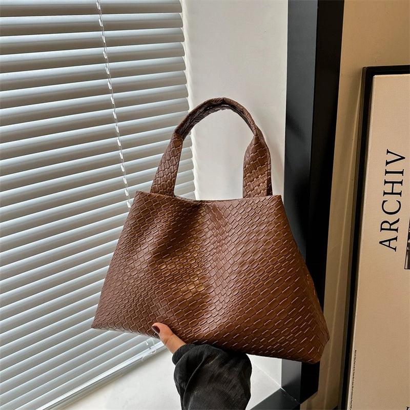 Women's Medium Pu Leather Solid Color Streetwear Magnetic Buckle Bucket Bag