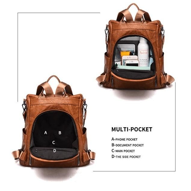 limited edition leather ladies' anti-theft backpack